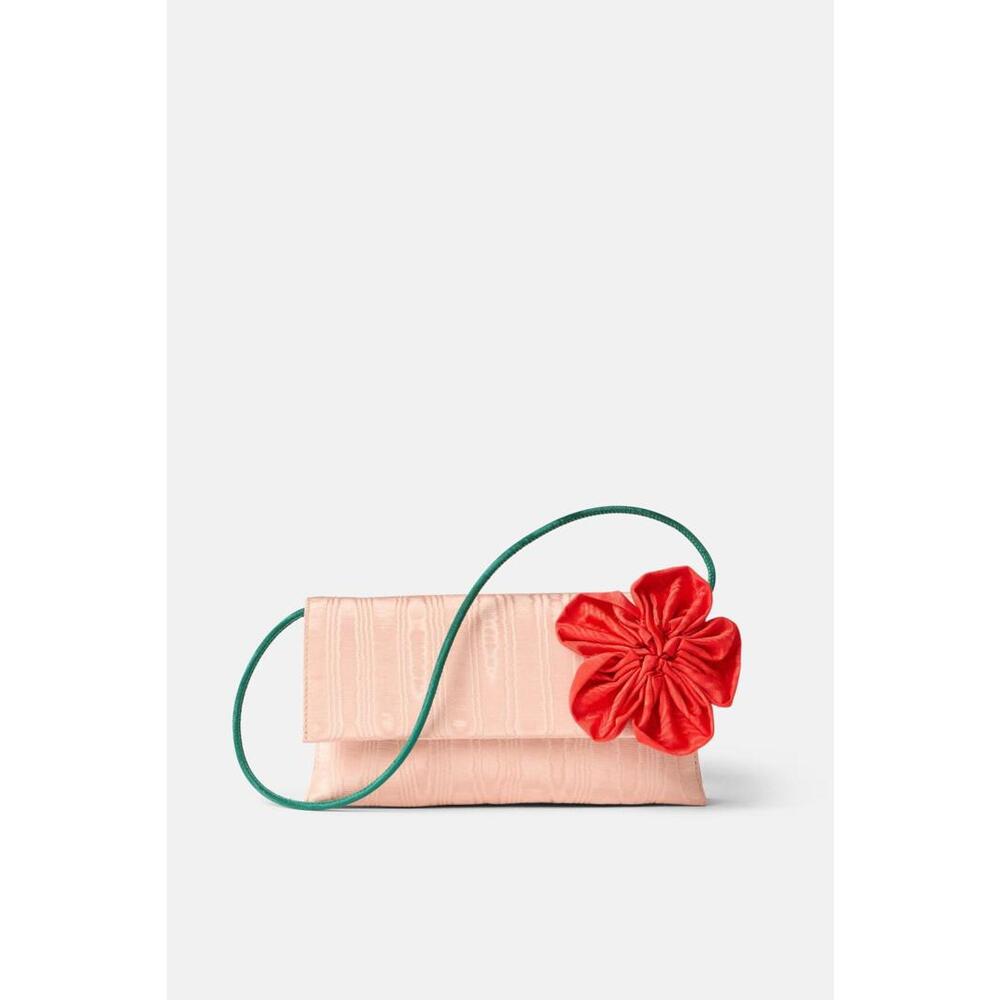 Loeffler Randall Red Charlee Flower Flap Clutch - Picture 2 of 8